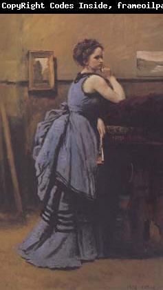Jean Baptiste Camille  Corot La dame en bleu (mk11)